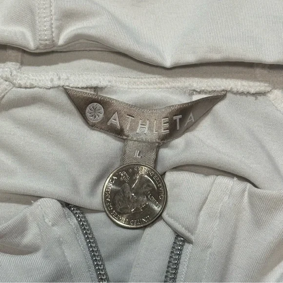 Athleta Pacific Baja UPF White Jacket Size Large Lightweight Zip-Up Hoodie - Picture 4 of 11
